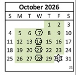 District School Academic Calendar for Hallmark Charter for October 2026