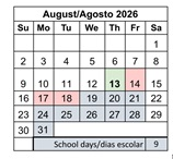 District School Academic Calendar for Franklin Elementary for August 2026