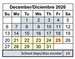District School Academic Calendar for Franklin Elementary for December 2026