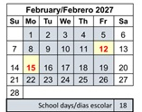 District School Academic Calendar for Franklin Elementary for February 2027