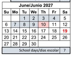 District School Academic Calendar for Franklin Elementary for June 2027