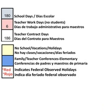 District School Academic Calendar Legend for Franklin Elementary