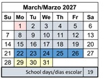 District School Academic Calendar for Franklin Elementary for March 2027