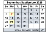 District School Academic Calendar for Franklin Elementary for September 2026