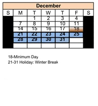 District School Academic Calendar for Alternative Family Education (afe) for December 2026