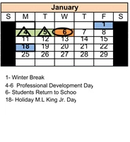 District School Academic Calendar for Alternative Family Education (afe) for January 2027