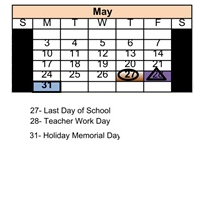 District School Academic Calendar for Alternative Family Education (afe) for May 2027