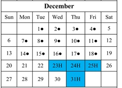 District School Academic Calendar for Bruce (robert)  Elementary for December 2026