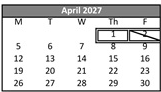 District School Academic Calendar for Edison Elementary for April 2027