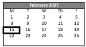 District School Academic Calendar for Edison Elementary for February 2027