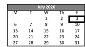 District School Academic Calendar for Edison Elementary for July 2026