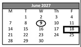 District School Academic Calendar for Edison Elementary for June 2027
