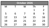 District School Academic Calendar for Edison Elementary for October 2026