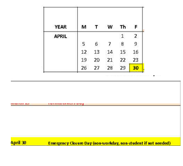 District School Academic Calendar for Doyle Park Elementary for April 2027