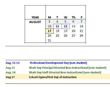 District School Academic Calendar for Doyle Park Elementary for August 2026