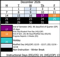 District School Academic Calendar for Mac Arthur Fundamental Intermediate for December 2026