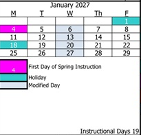 District School Academic Calendar for Mac Arthur Fundamental Intermediate for January 2027