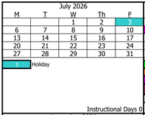 District School Academic Calendar for Mac Arthur Fundamental Intermediate for July 2026