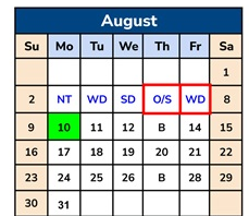 District School Academic Calendar for Wilson ALTERN. (k-12) for August 2026