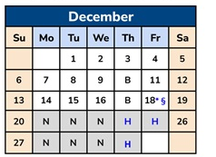 District School Academic Calendar for Wilson ALTERN. (k-12) for December 2026