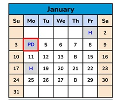 District School Academic Calendar for Wilson ALTERN. (k-12) for January 2027