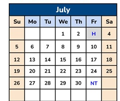 District School Academic Calendar for Wilson ALTERN. (k-12) for July 2026