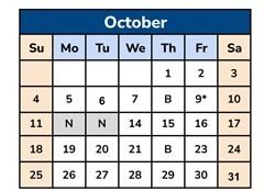 District School Academic Calendar for Wilson ALTERN. (k-12) for October 2026