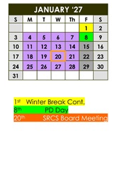 District School Academic Calendar for Santa Rosa Elem for January 2027