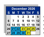District School Academic Calendar for Cajon Park Elementary for December 2026