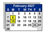 District School Academic Calendar for Cajon Park Elementary for February 2027