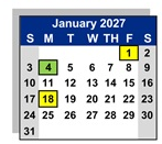 District School Academic Calendar for Cajon Park Elementary for January 2027