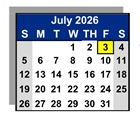 District School Academic Calendar for Cajon Park Elementary for July 2026