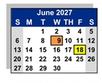 District School Academic Calendar for Cajon Park Elementary for June 2027