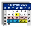 District School Academic Calendar for Cajon Park Elementary for November 2026