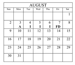 District School Academic Calendar for Catons Chapel Elementary for August 2026