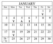 District School Academic Calendar for Catons Chapel Elementary for January 2027