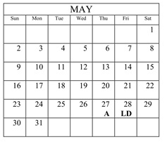 District School Academic Calendar for Catons Chapel Elementary for May 2027