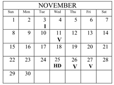 District School Academic Calendar for Catons Chapel Elementary for November 2026