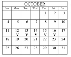 District School Academic Calendar for Catons Chapel Elementary for October 2026