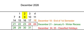 District School Academic Calendar for Richmond Elementary for December 2026