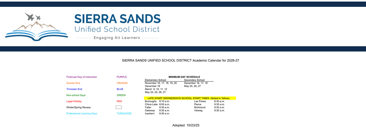 District School Academic Calendar Key for Richmond Elementary