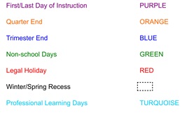 District School Academic Calendar Legend for Richmond Elementary