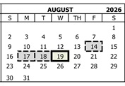 District School Academic Calendar for Foothill Middle for August 2026