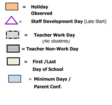 District School Academic Calendar Legend for Foothill Middle