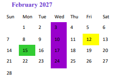 District School Academic Calendar for Silver High for February 2027