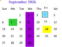 District School Academic Calendar for Silver High for September 2026