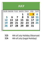 District School Academic Calendar for Apollo High (CONT.) for July 2026