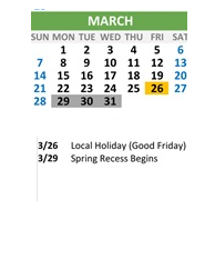 District School Academic Calendar for Apollo High (CONT.) for March 2027