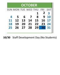 District School Academic Calendar for Apollo High (CONT.) for October 2026