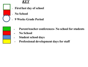 District School Academic Calendar Legend for Midway Elementary